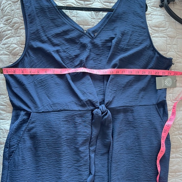 NWT Vince Camuto Classic Navy Tie Front Sleeveless Wide Leg Jumpsuit 3X - Picture 10 of 16